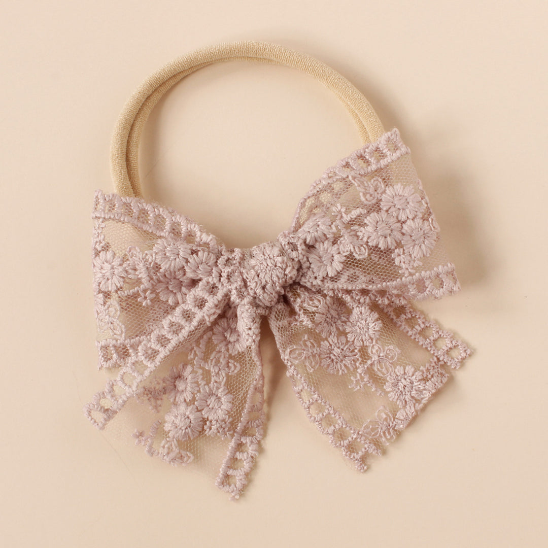 Cotton lace hair bow headband