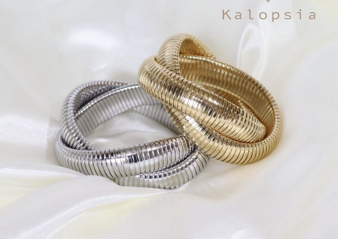 Elastic snake bone bracelet(gold and silver)