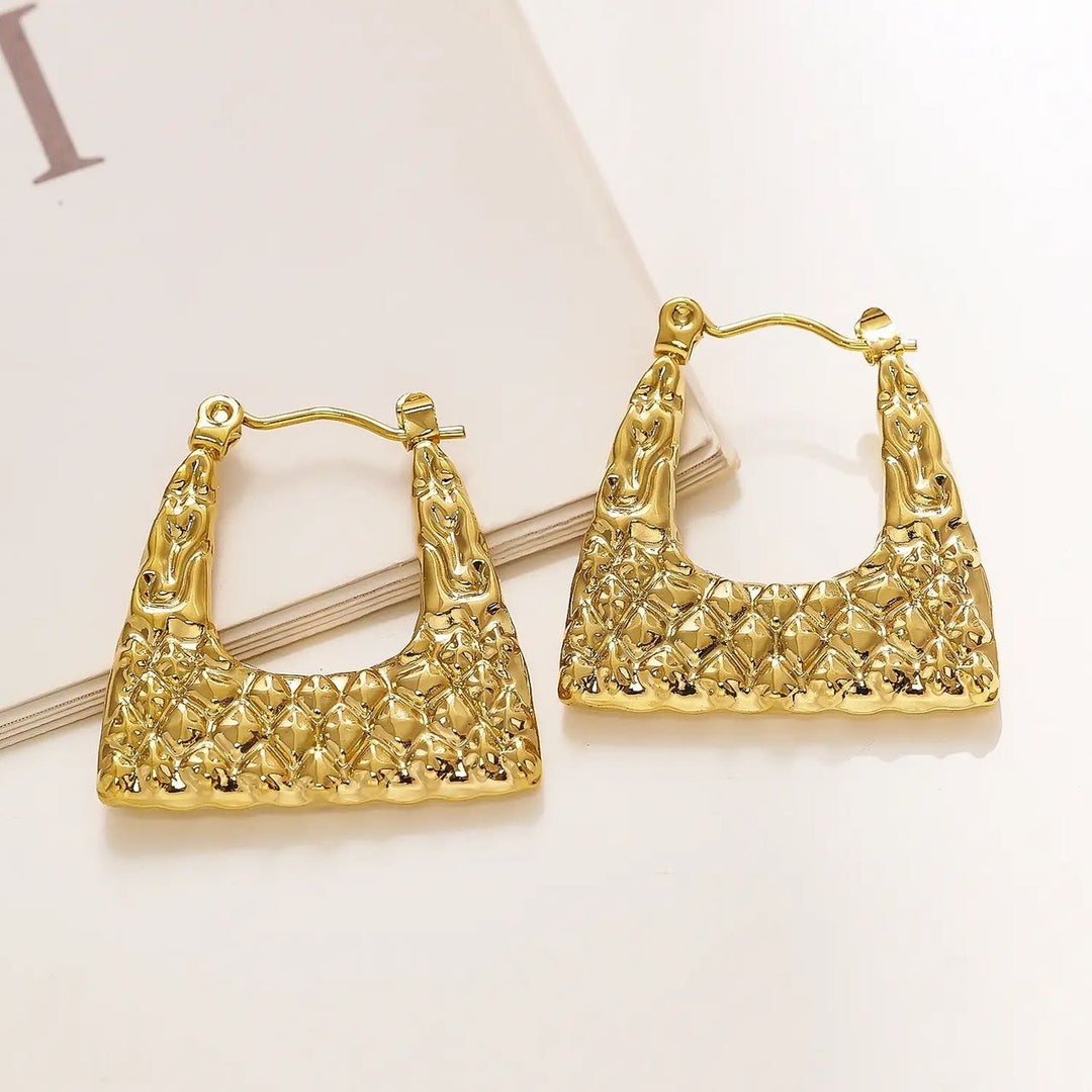 Square ear buckle french retro earring