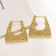 Square ear buckle french retro earring