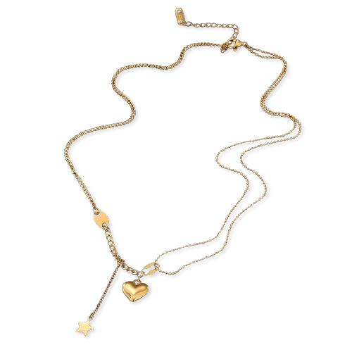 Star and heart charm pendent