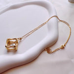 Load image into Gallery viewer, Square Frame pearl necklace
