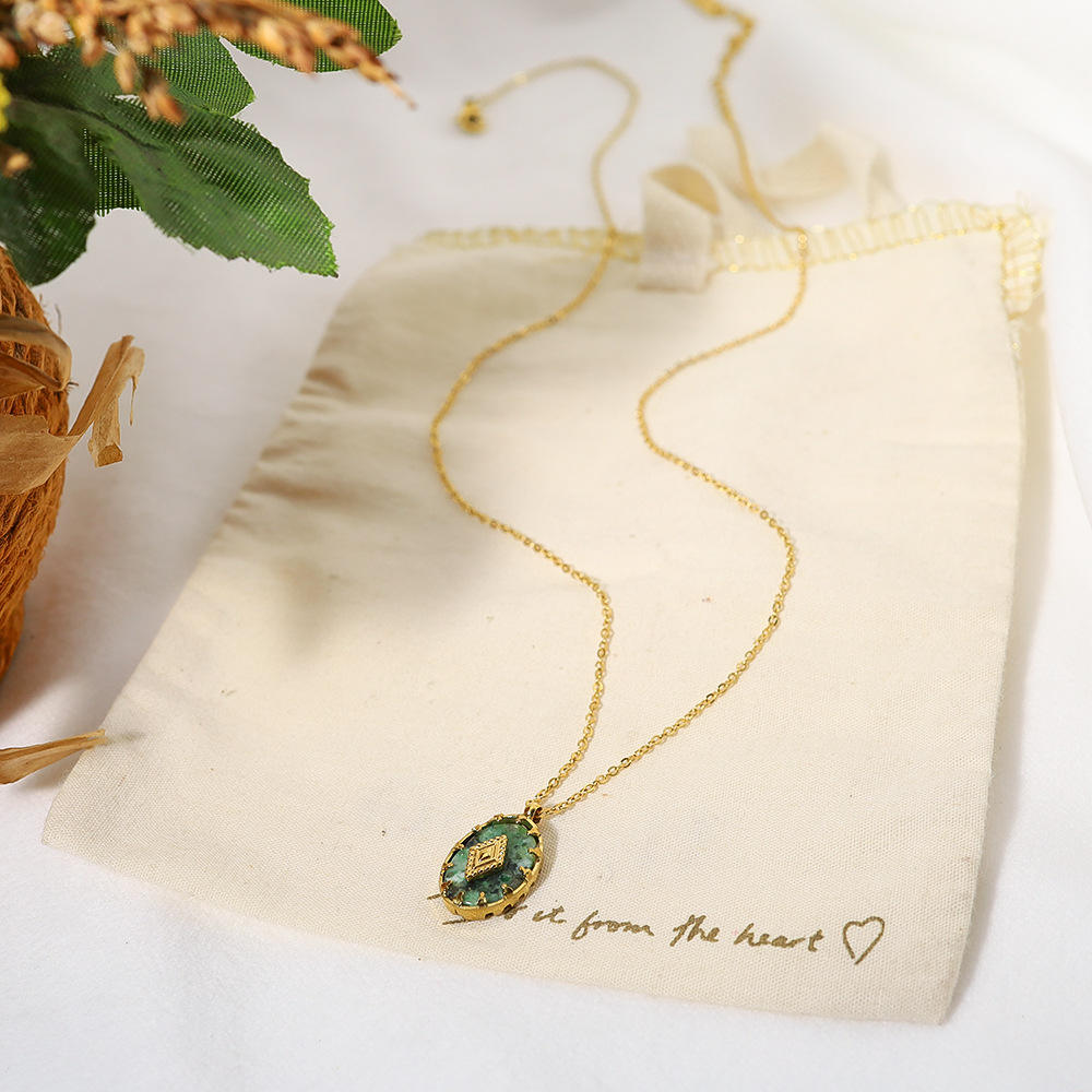 African pine Stone Pendants Necklace