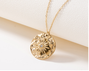 Vintage Gold Star simple Coin Pendant