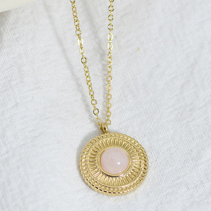 Round Disc Pendant Necklace